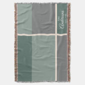 Modern Gepersonaliseerd Trouwpaar Naam Datum Groen Deken (Voorkant Verticaal)