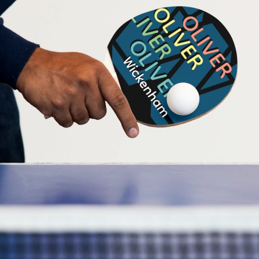 Modern gerepliceerd kleurennaammonogram tafeltennisbatje (Insitu)