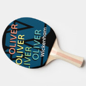 Modern gerepliceerd kleurennaammonogram tafeltennisbatje (Zijkant)