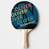 Modern gerepliceerd kleurennaammonogram tafeltennisbatje (Voorkant)