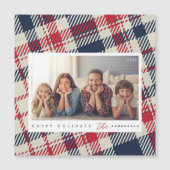 Modern geruite patroon Kerstmis aangepaste familie (Voorkant)