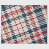 Modern geruite patroon Kerstmis Custom Cadeaupapier (Vlak)