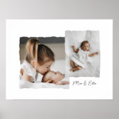 Modern gescheurd rand multi foto gepersonaliseerd poster (Voorkant)