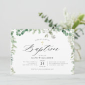 modern geschilderd eucalyptuselegant lijst baptism kaart (Staand voorkant)