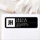 Modern gestileerd geometrisch retour adreslabel etiket (Insitu)