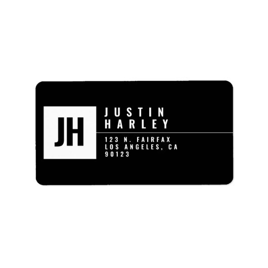 Modern gestileerd geometrisch retour adreslabel etiket (Voorkant)