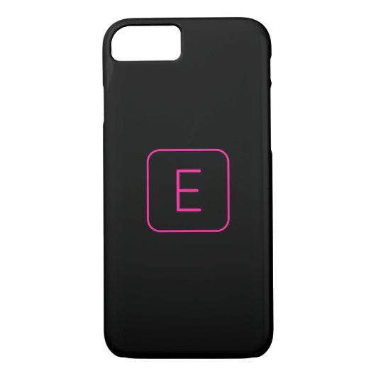 Modern gestileerd Initiaal monogram | Roze en zwar Case-Mate iPhone Case (Achterkant)