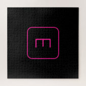 Modern gestileerd Initiaal monogram | Roze en zwar Legpuzzel (Horizontaal)