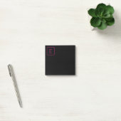 Modern gestileerd Initiaal monogram | Roze en zwar Post-it® Notes (Kantoor)