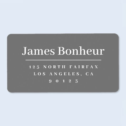 Modern gestileerd retouradres Grijs & Wit Etiket