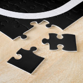 Modern gestileerde Initiaal Monogram | Wit & Zwart Legpuzzel (Zijkant)