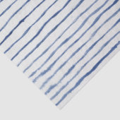 Modern gestreept patroon Waterverf blauw en wit Tissuepapier (Detail)