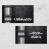Modern gestreepte patroon | Zwarte textuurmuur Visitekaartje (Voorkant / Achterkant)