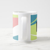 Modern gestript monogram geometrisch patroon extra grote beker (Achterkant)