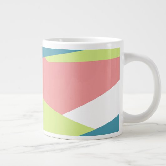 Modern gestript monogram geometrisch patroon extra grote beker (Rechts)