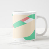 Modern gestript monogram geometrisch patroon extra grote beker (Rechts)