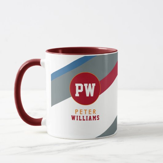 modern gestript monogram mok (Links)