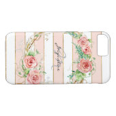 Modern gestript Roos met grote BOHO, Latijns Hoesj Case-Mate iPhone Case (Achterkant (Horizontaal))