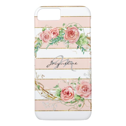 Modern gestript Roos met grote BOHO, Latijns Hoesj Case-Mate iPhone Case (Achterkant)