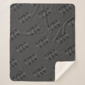 Modern Getiteld Donkergrijs Monogrammed Naam/ander Sherpa Deken (Voorkant)
