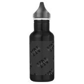 Modern Getiteld Donkergrijs Monogrammed Naam/ander Waterfles (Links)