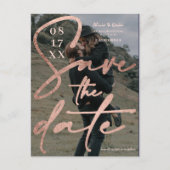 Modern gewaagd roos gouden script, behalve de datu briefkaart (Voorkant)