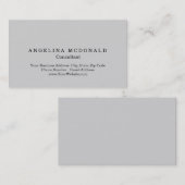 Modern gewoon lichtgrijs minimalistisch consultant visitekaartje (Voorkant / Achterkant)