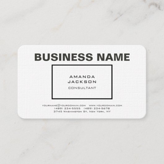 Modern gewoon trendy hedendaags minimalistisch ont visitekaartje (Voorkant)