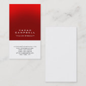 Modern gewoon verticaal rood wit uniek schoon visitekaartje (Voorkant / Achterkant)