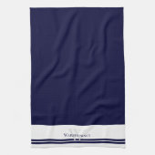 Modern gezinsmonogram Navy Blue Kitchen Towel Theedoek (Verticaal)