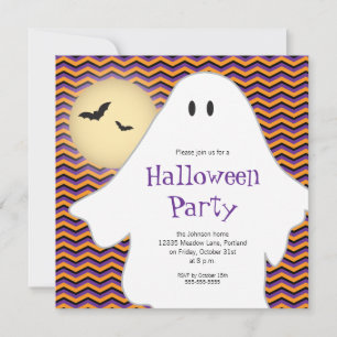 Modern Ghost Halloween Party Kaart