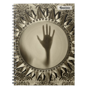 Modern Ghost Hand Reflection - Scary Bronze Mirror Notitieboek