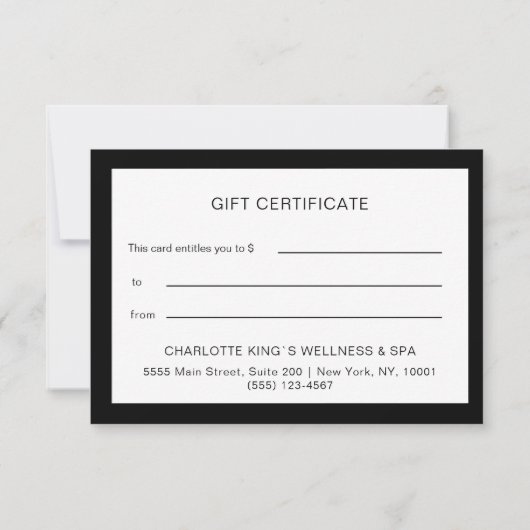 Modern Gift Certificate Flat Card (Achterkant)