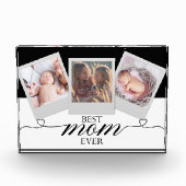 Modern Gift for mam Script Heart Photo Collage Fotoblokken (Voorkant)