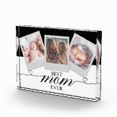 Modern Gift for mam Script Heart Photo Collage Fotoblokken (Rechts)