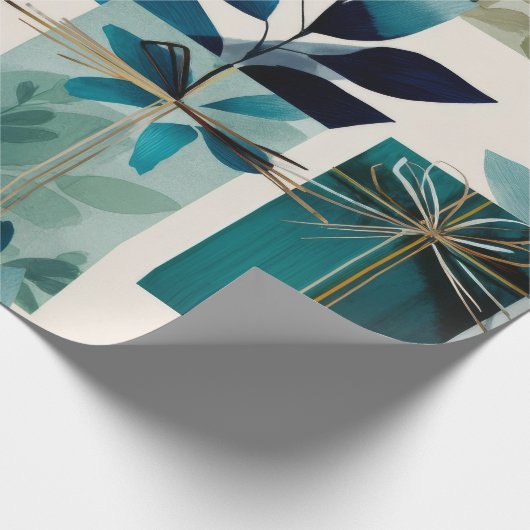 Modern Gift Wrap | Elegant Botanical Design Cadeaupapier (Hoek)