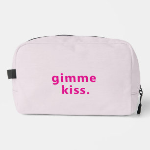 Modern Gimme Kiss Typografie Roze Tekst Toilettasje