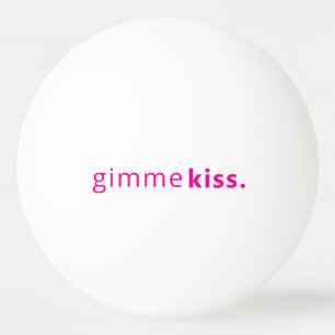 Modern Gimme Kus Typografie Roze Tekst Pingpongballen