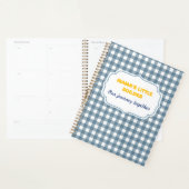 Modern Gingham Blue Mama's Little Builder Personal (Devant avec enveloppe)