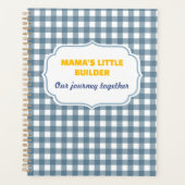 Modern Gingham Blue Mama's Little Builder Personal (Devant)