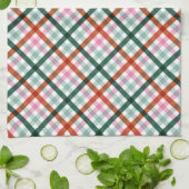Modern Gingham Patroon Kerst Theedoek (Gevouwen)