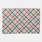 Modern Gingham Patroon Kerst Theedoek (Horizontaal)