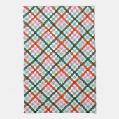 Modern Gingham Patroon Kerst Theedoek (Verticaal)