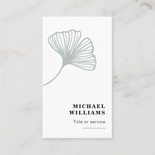 Modern Ginkgo Leaf Visitekaartje (Voorkant)