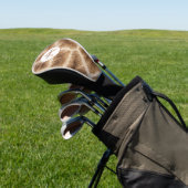Modern giraffe patroon met monogram en naam golfheadcover (Insitu)