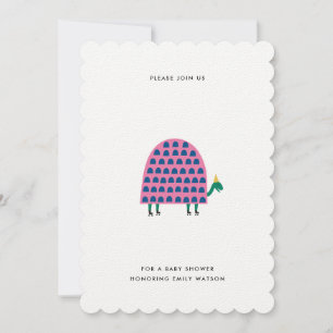 Modern Girl Baby shower Turtle Kaart