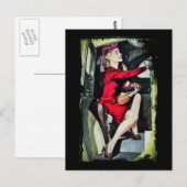 Modern Girl in Nylons Briefkaart (Voorkant / Achterkant)