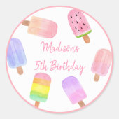 Modern Girl Popsicle Ronde Sticker (Voorkant)