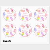 Modern Girl Popsicle Ronde Sticker (Vel)