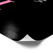 Modern Girly 30th Birthday Zwart Roze Welkom Perfect Poster (Hoek)